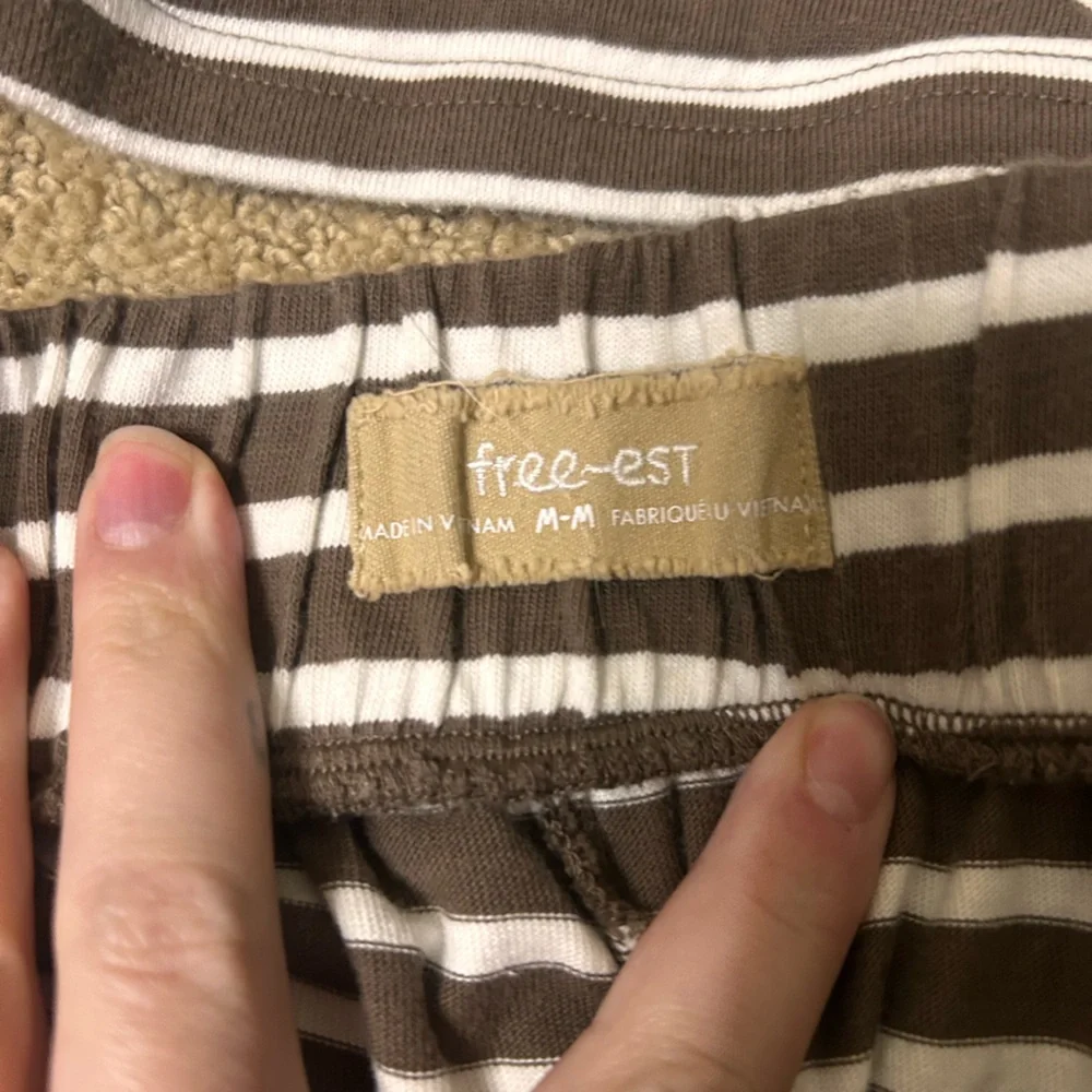 Free People Brown and White Striped Women's Set - Picture 2 of 3